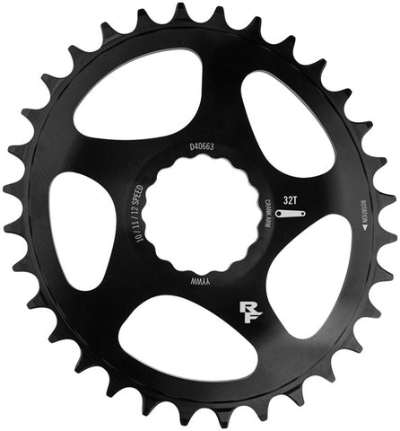 RaceFace Narrow Wide Oval Chainring: Direct Mount CINCH, 32t, Black