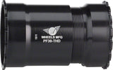 Wheels Manufacturing PressFit 30 Bottom Bracket with Angular Contact Bearings: Threaded, Black