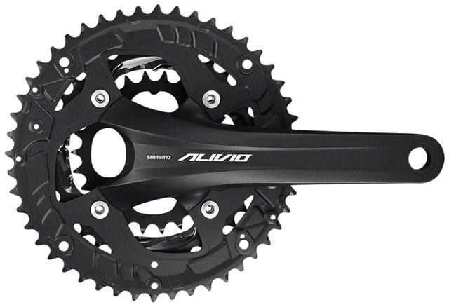 Shimano Alivio FC-T4060 Crankset - 175mm, 9-Speed, 44/32/22t, 104/64 BCD, Hollowtech II Spindle Interface, Black