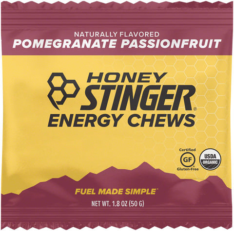 Honey Stinger Organic Energy Chews - Pomegranate, Passion Fruit, Box of 12