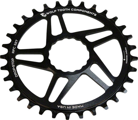 Wolf Tooth Direct Mount Chainring - 32t, RaceFace/Easton CINCH Direct Mount, Drop-Stop, 6mm Offset, Black