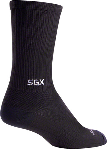SockGuy SGX Black Socks - 6 inch, Black, Large/X-Large