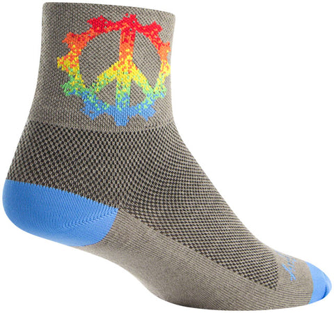 SockGuy Classic Peace Ring Socks - 3 inch, Gray, Large/X-Large
