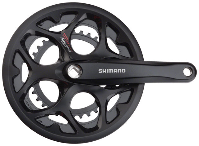 Shimano Tourney FC-A070 Crankset - 170mm, 7/8-Speed, 50/34t, Riveted, Square Taper JIS Spindle Interface, Black, With Chainguard
