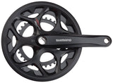 Shimano Tourney FC-A070 Crankset - 170mm, 7/8-Speed, 50/34t, Riveted, Square Taper JIS Spindle Interface, Black, With Chainguard