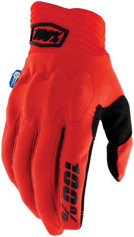 100% Cognito Smart Shock Gloves - Red, Full Finger, Small