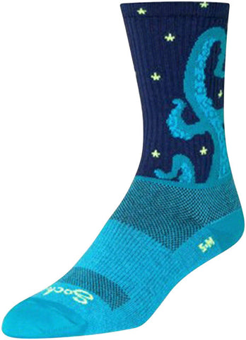 SockGuy Crew Kraken Socks - 6 inch, Blue, Small/Medium