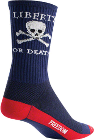 SockGuy Crew Liberty or Death Socks - 6 inch, Blue, Large/X-Large