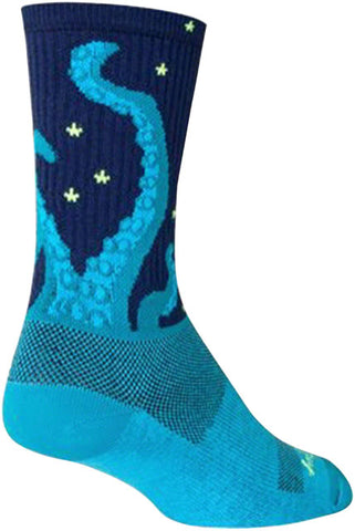 SockGuy Crew Kraken Socks - 6 inch, Blue, Small/Medium