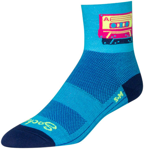 SockGuy Classic Mixtape Socks - 3 inch, Blue/Pink, Large/X-Large