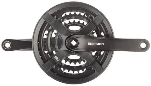 Shimano Tourney FC-TY501 Crankset - 170mm, 6/7/8-Speed, 42/34/24t, Riveted, Square Taper JIS Spindle Interface, Black