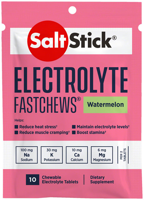 Saltstick Fastchews Chewable Electrolyte Tablets POP: Box of 12 Packets, Seedless Watermelon