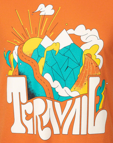 Teravail Daydreamer T-shirt - Burnt Orange/Yellow/Emerald/Cream, Small