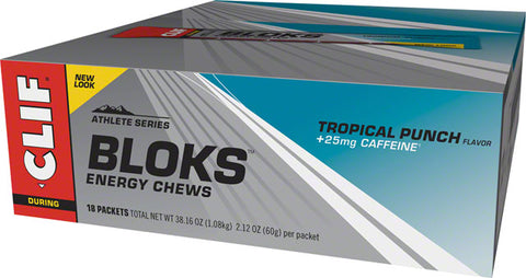Clif Shot Bloks: Tropical Punch with 25mg Caffeine Box of 18