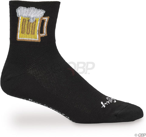 SockGuy Classic Beverage Socks - 3 inch, Black, Small/Medium