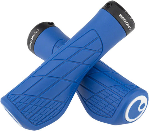 Ergon GA3 Grips - Midsummer Blue, Lock-On, Large