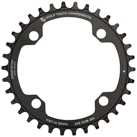 Wolf Tooth 102 BCD Chainring - 32t, 102 BCD, 4-Bolt, Drop-Stop, For Shimano XTR M960 Cranks, Black