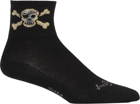 SockGuy Classic Pirate Socks - 3 inch, Black, Small/Medium