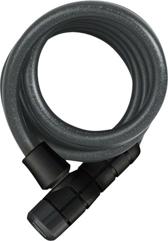 ABUS Booster 6512 Keyed Coiled Cable Lock: 180cm x 12mm With Mount, Black
