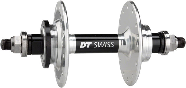 DT Swiss 370 Track Rear Hub - 10 x 1 Threaded x 120mm, Rim Brake, Threaded, Polished, 24H
