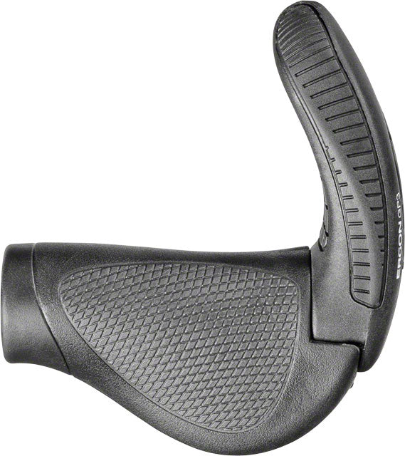 Ergon GP3 Grips - Black/Gray, Gripshift, Lock-On, Small