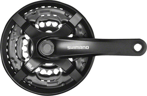 Shimano Tourney FC-TY501 Crankset - 175mm, 6/7/8-Speed, 42/34/24t, Riveted, Square Taper JIS Spindle Interface, Black