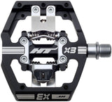 HT Components X3 Pedals - Dual Sided Clipless with Platform, Aluminum, 9/16", Black