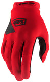 100% Ridecamp Gloves - Red, Full Finger, Men's, Small