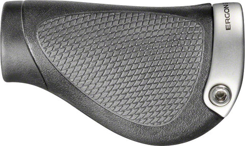 Ergon GP1 Grips - Black/Gray, Lock-On, Gripshift, Large, Pair