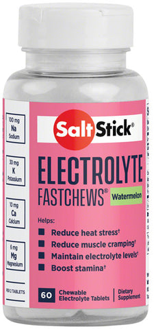 Saltstick Fastchews Chewable Electrolyte Tablets: Bottle of 60, Seedless Watermelon