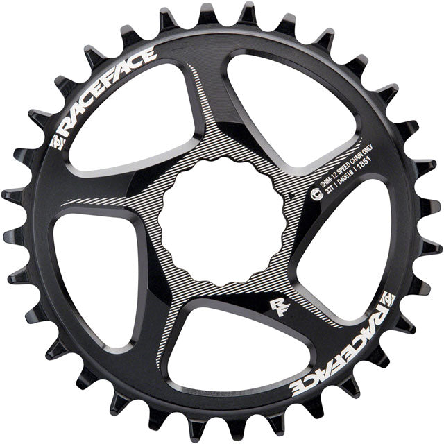 RaceFace Narrow Wide Direct Mount CINCH Aluminum Chainring - for Shimano 12-Speed, requires Hyperglide+ compatible chain, 32t, Black