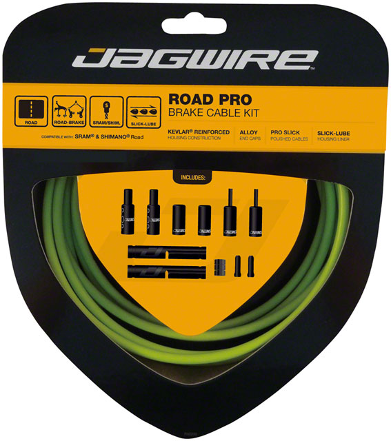 Jagwire Pro Brake Cable Kit Road SRAM/Shimano, Organic Green