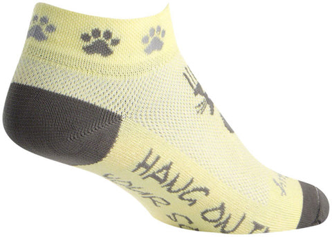 SockGuy Classic Scratch Socks - 1 inch, Yellow/Gray, Women's, Small/Medium