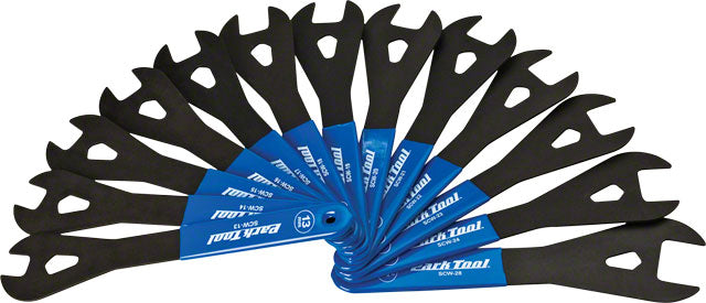 Park Tool SCW-SET.3 Cone Wrench Set 13-24, 26, and 28mm, Blue/Silver