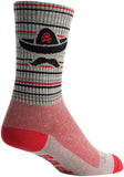 SockGuy Crew Bad Hombre Socks - 6 inch, Khaki/Red/Black, Small/Medium